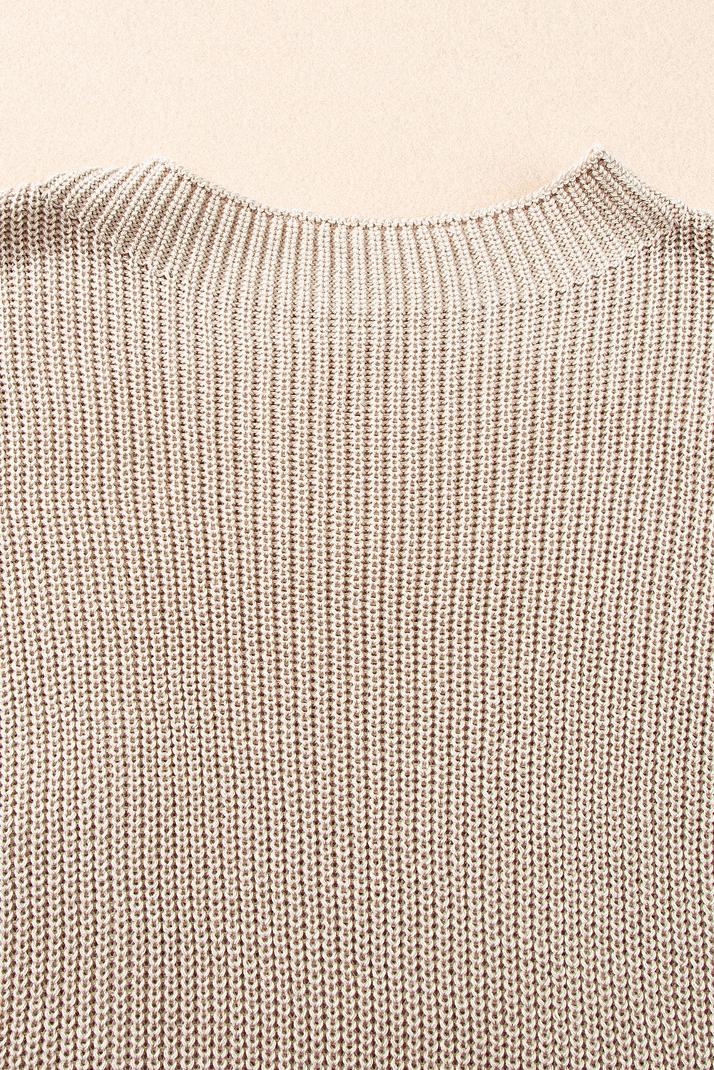 Pale Khaki Patch Pocket Short Sleeve Sweater