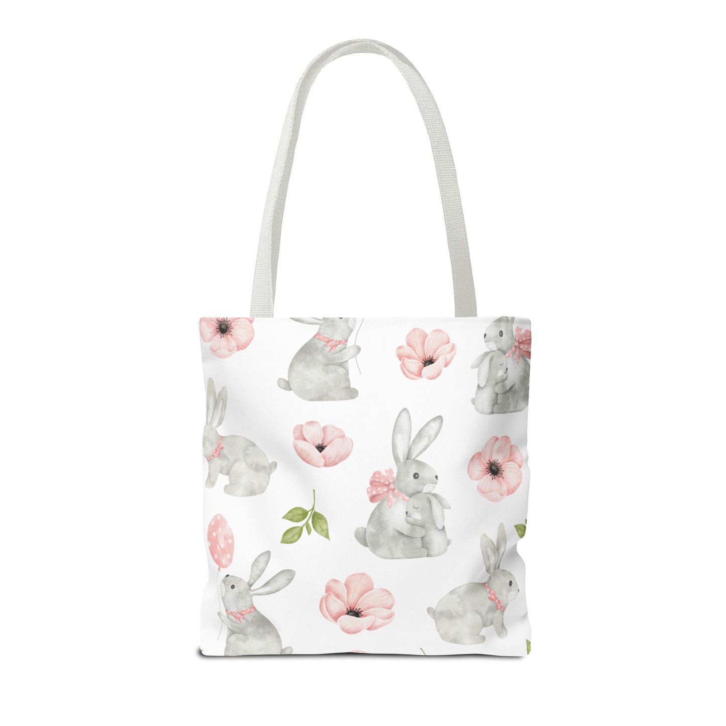 Personalized Bunny Floral Tote Bag - Customizable Tote Bag for Everyday Use