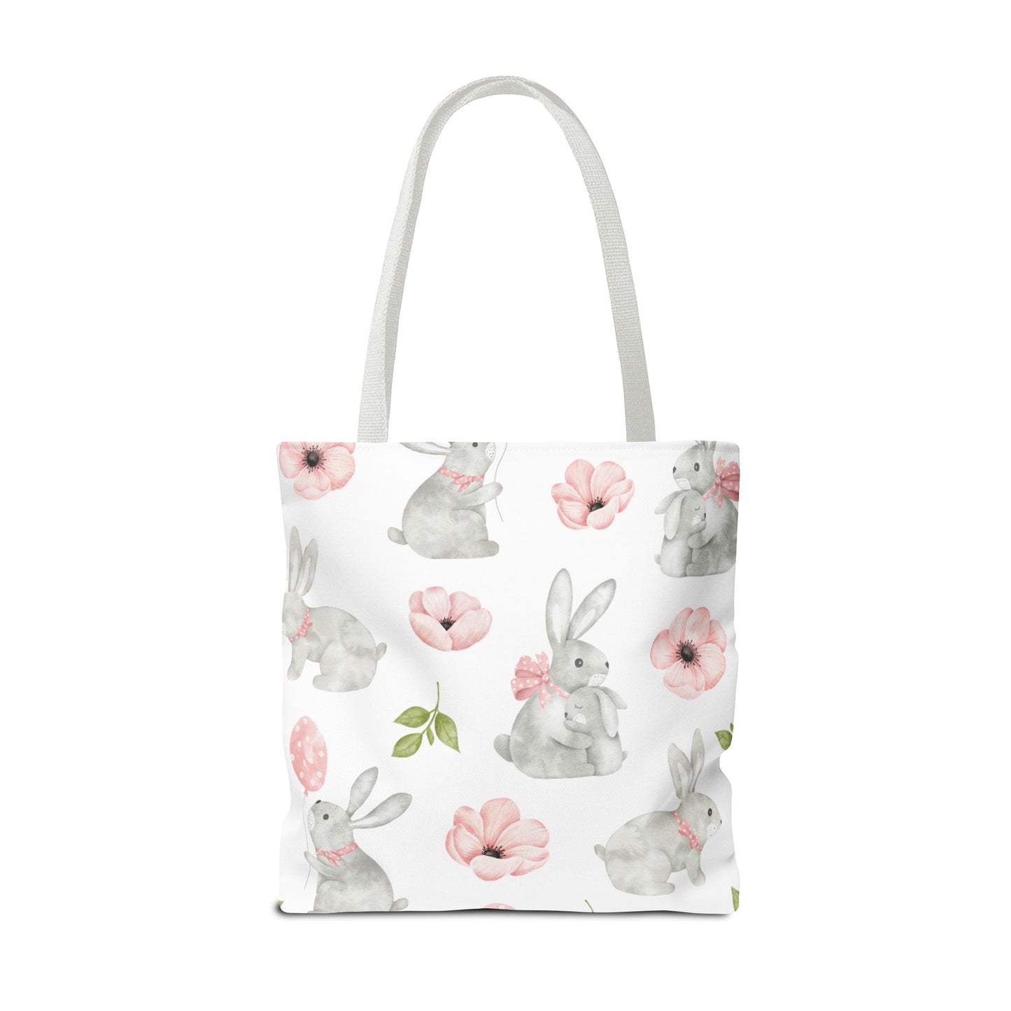 Personalized Bunny Floral Tote Bag - Customizable Tote Bag for Everyday Use