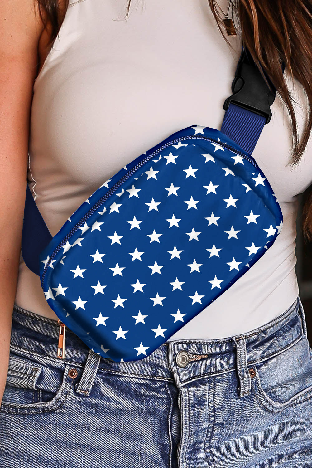 Bluing Independent Day Flag Star Printed Crossbody Bag