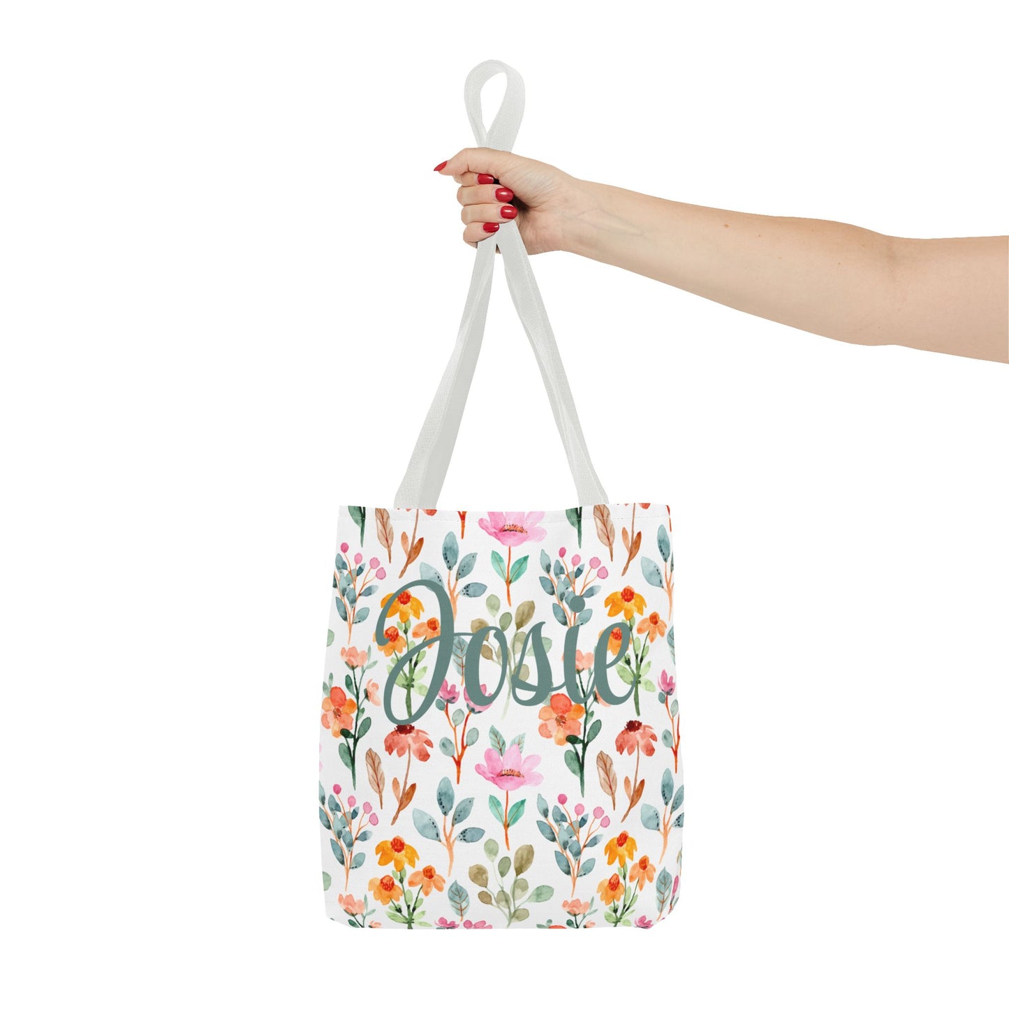 A Personalized Floral Tote Bag - Custom Name Bag for Everyday Use