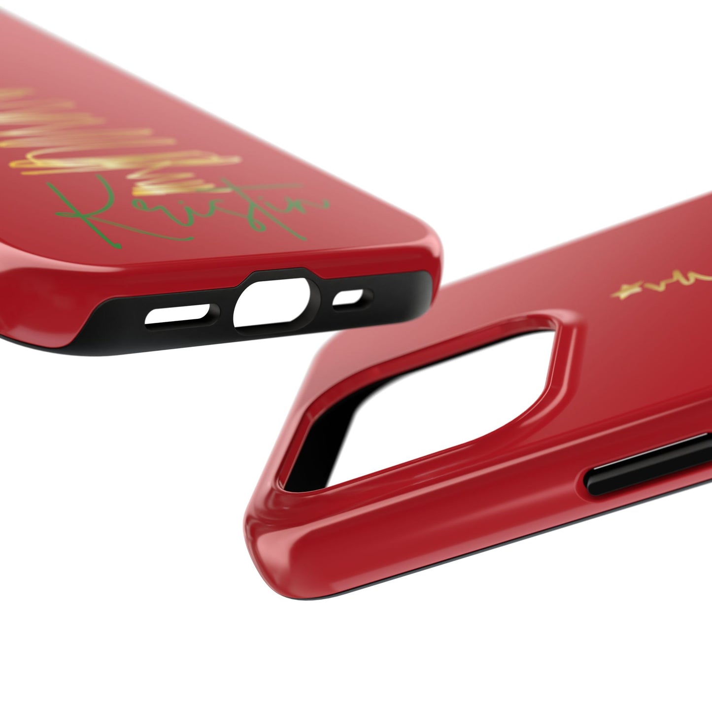 Personalized Christmas Phone Case - Red and Gold