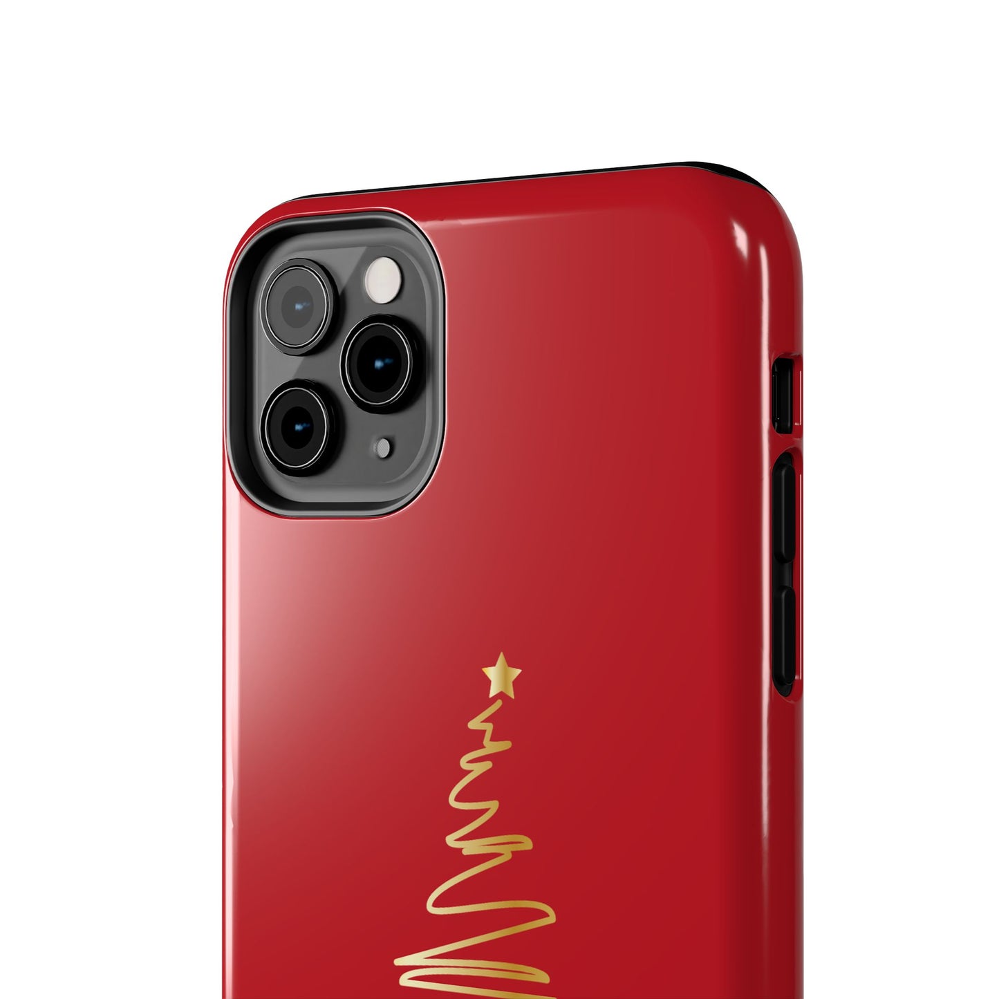 Personalized Christmas Phone Case - Red and Gold