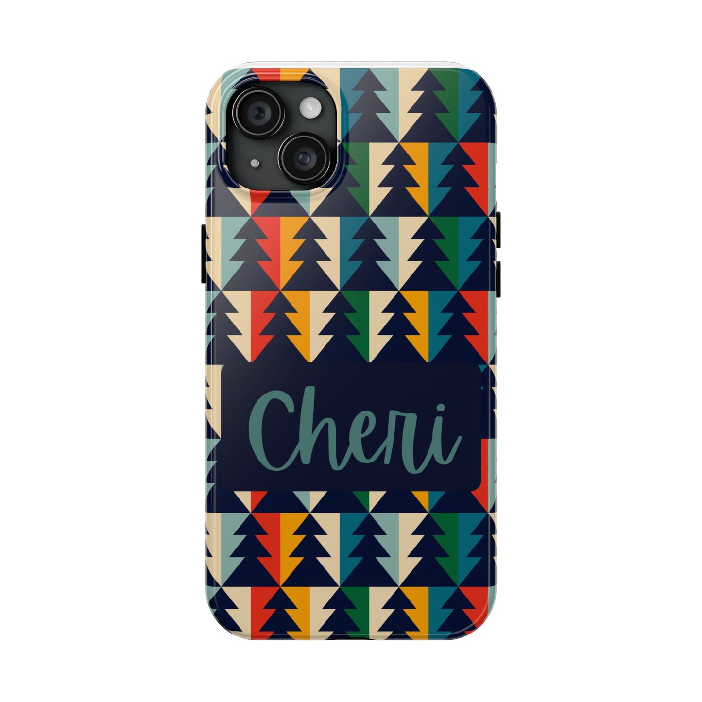 Personalized Tough Phone Case with Colorful Tree Design - Durable & Stylish