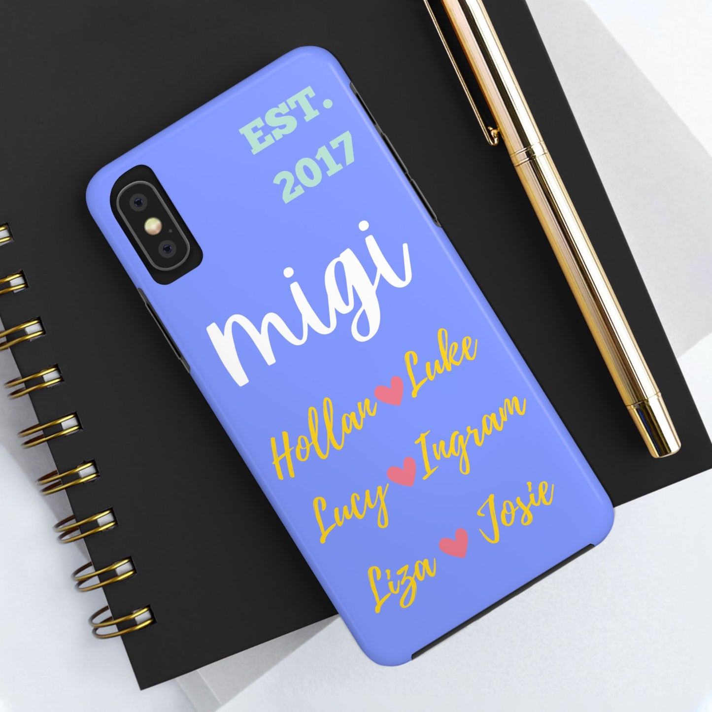 Personalized Tough Phone Case - EST. 2017 with Custom Names