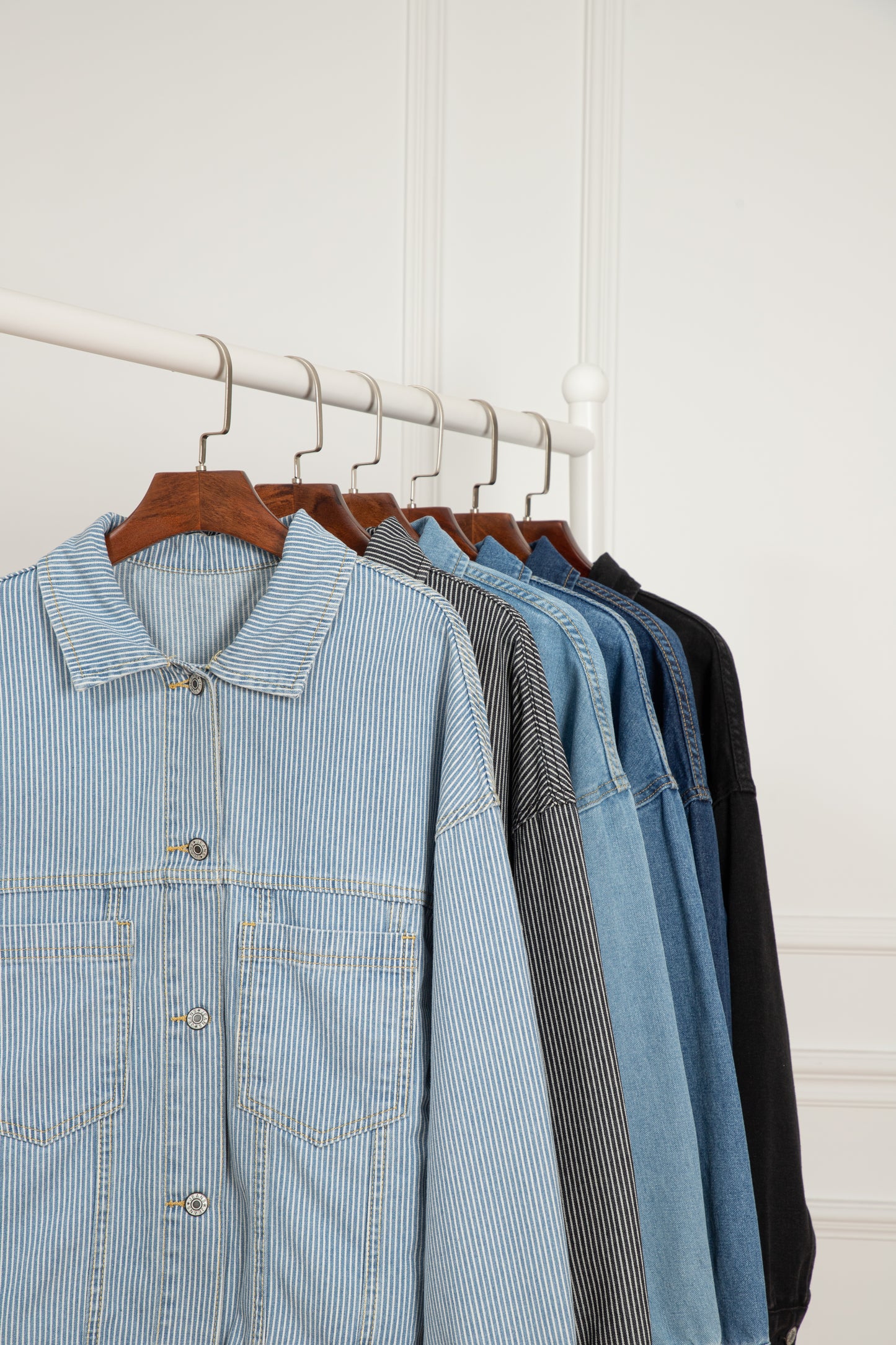 Dark Blue Washed Oversize Pocketed Denim Jacket