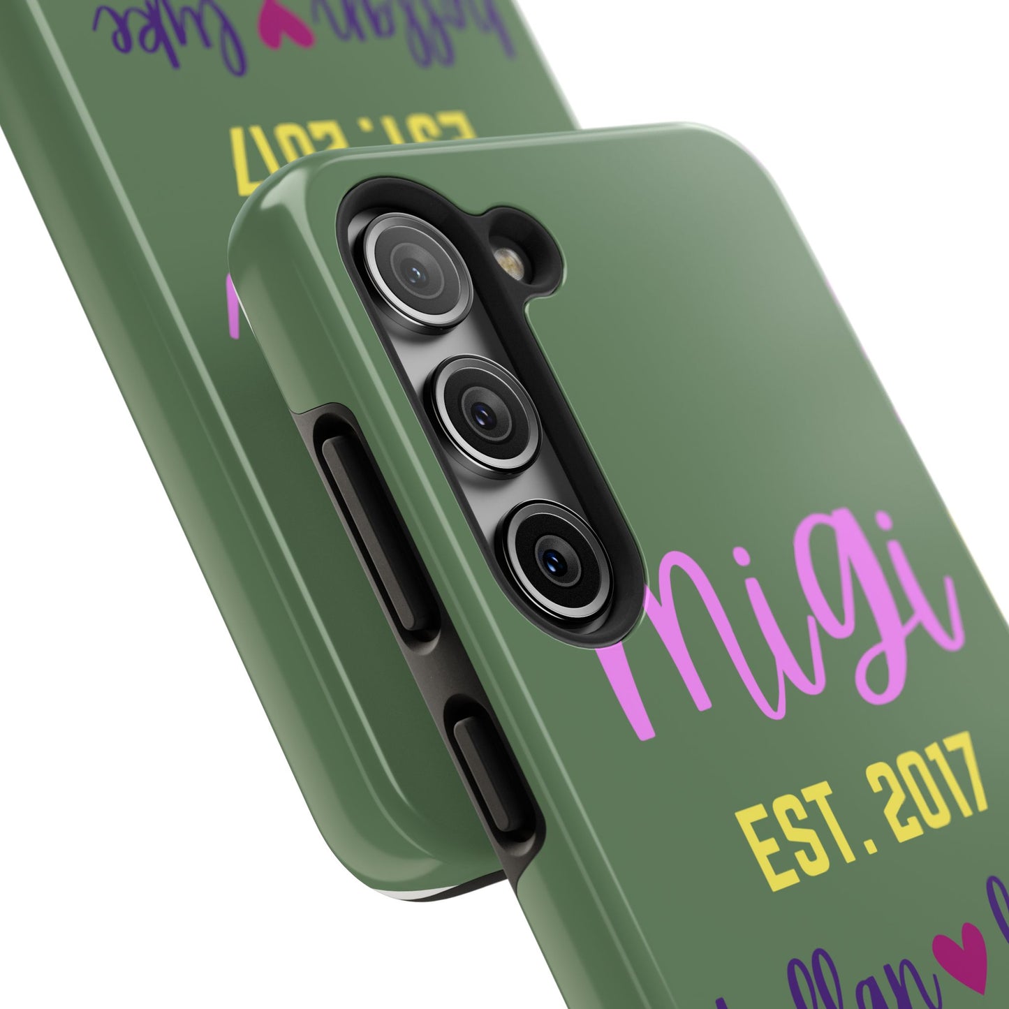 Personalized Tough Phone Case - Custom Name Design with Hearts | Perfect Gift for Family and Friends