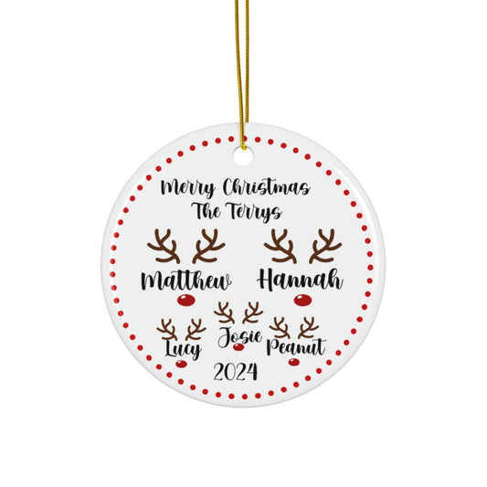 Personalized Christmas Ornament, Custom Family Keepsake, Holiday Decoration, Gift for Friends, Festive Tree Decor, Unique Christmas Gift