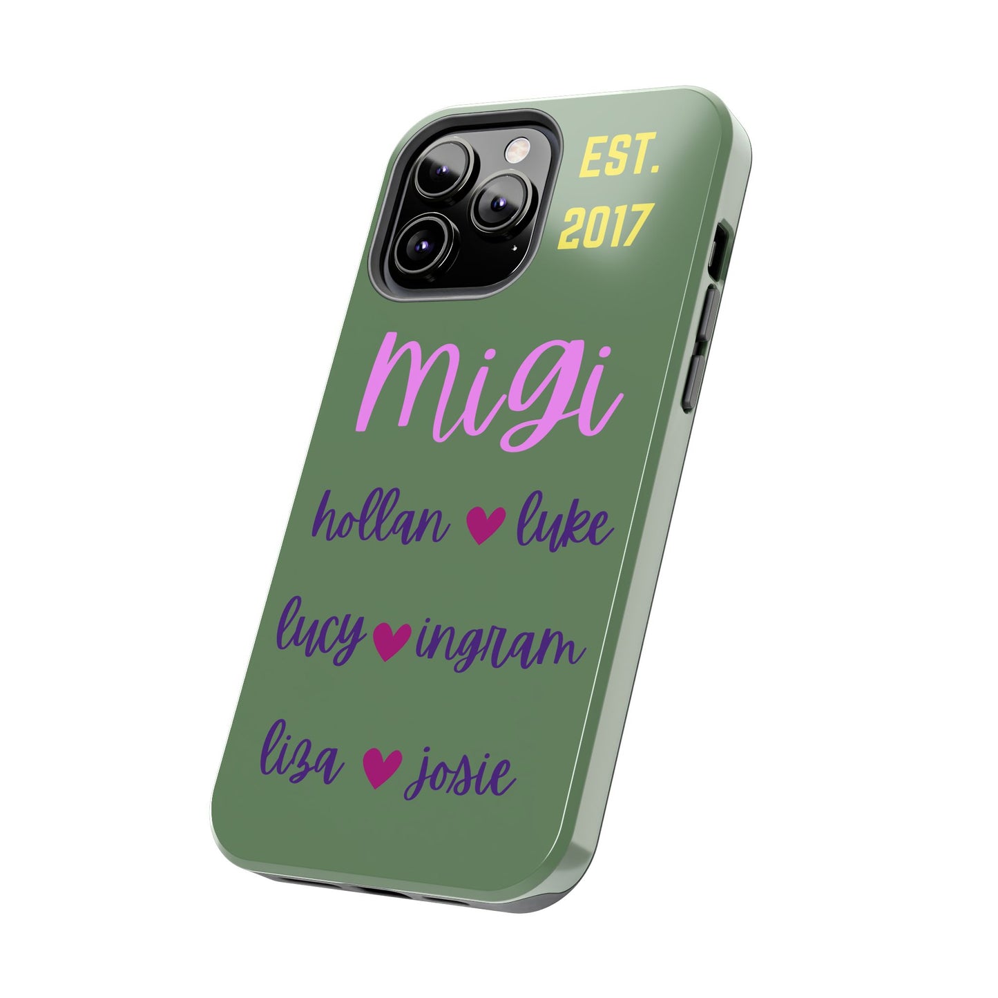 Personalized Tough Phone Case with Custom Names | EST. 2017