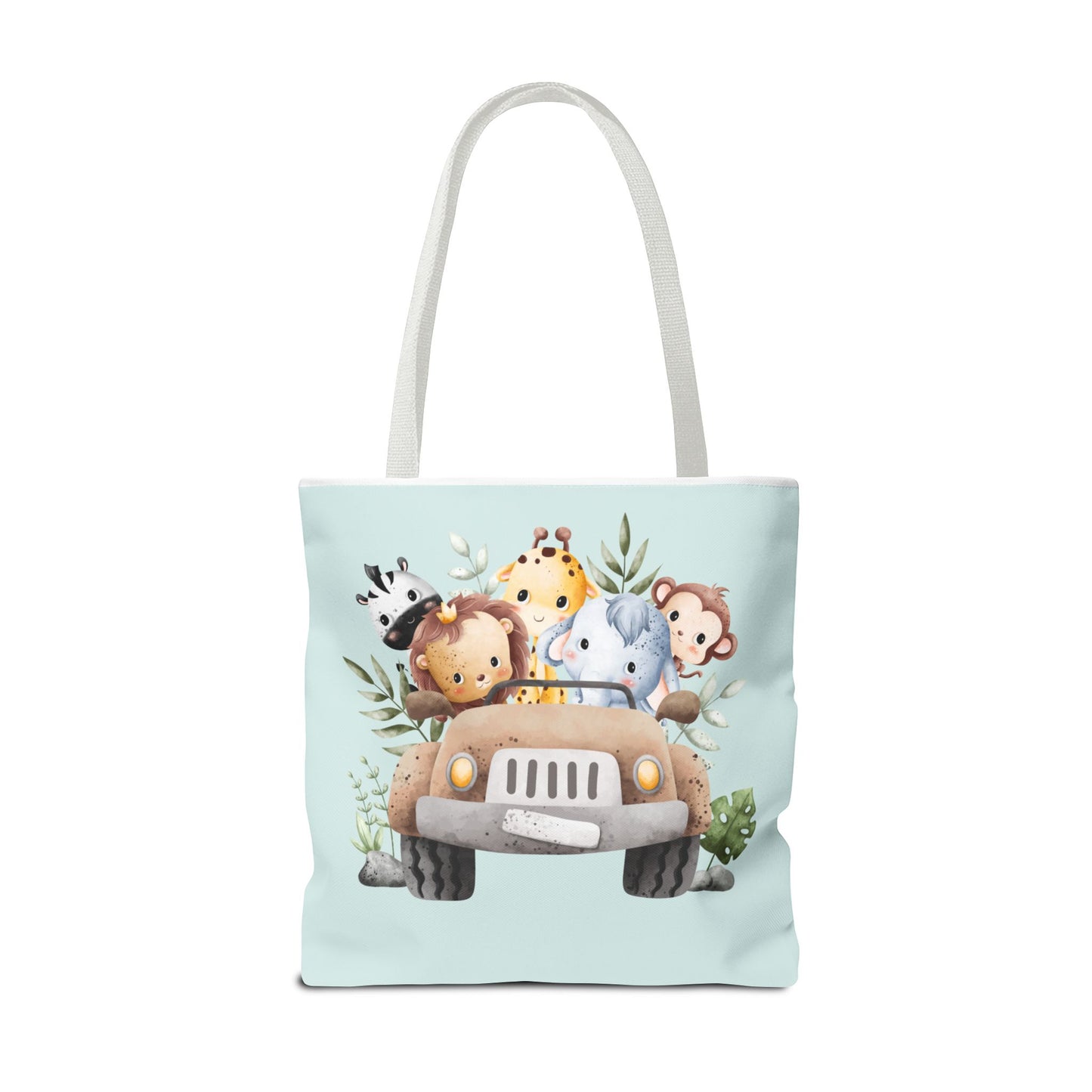 Personalized Animal Adventure Tote Bag - Cute Jungle Friends Design