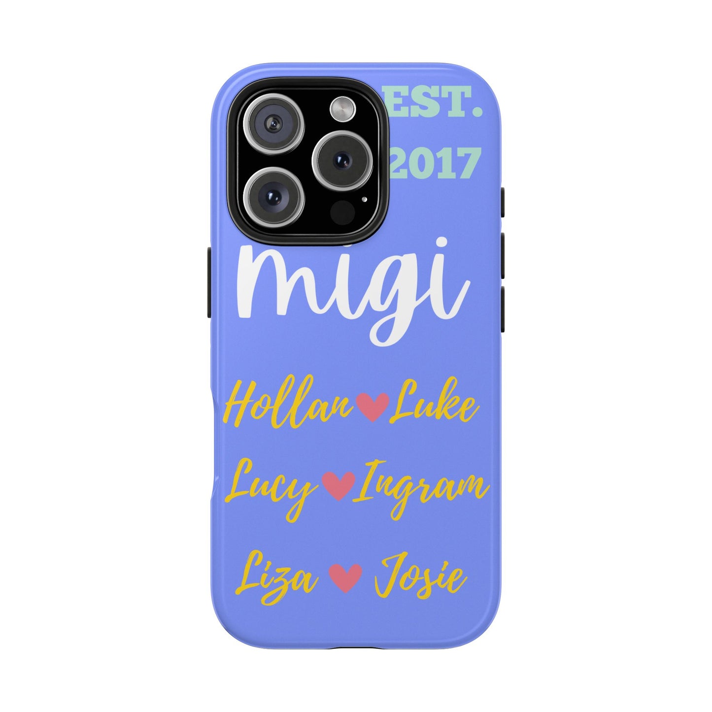 Personalized Tough Phone Case - EST. 2017 with Custom Names