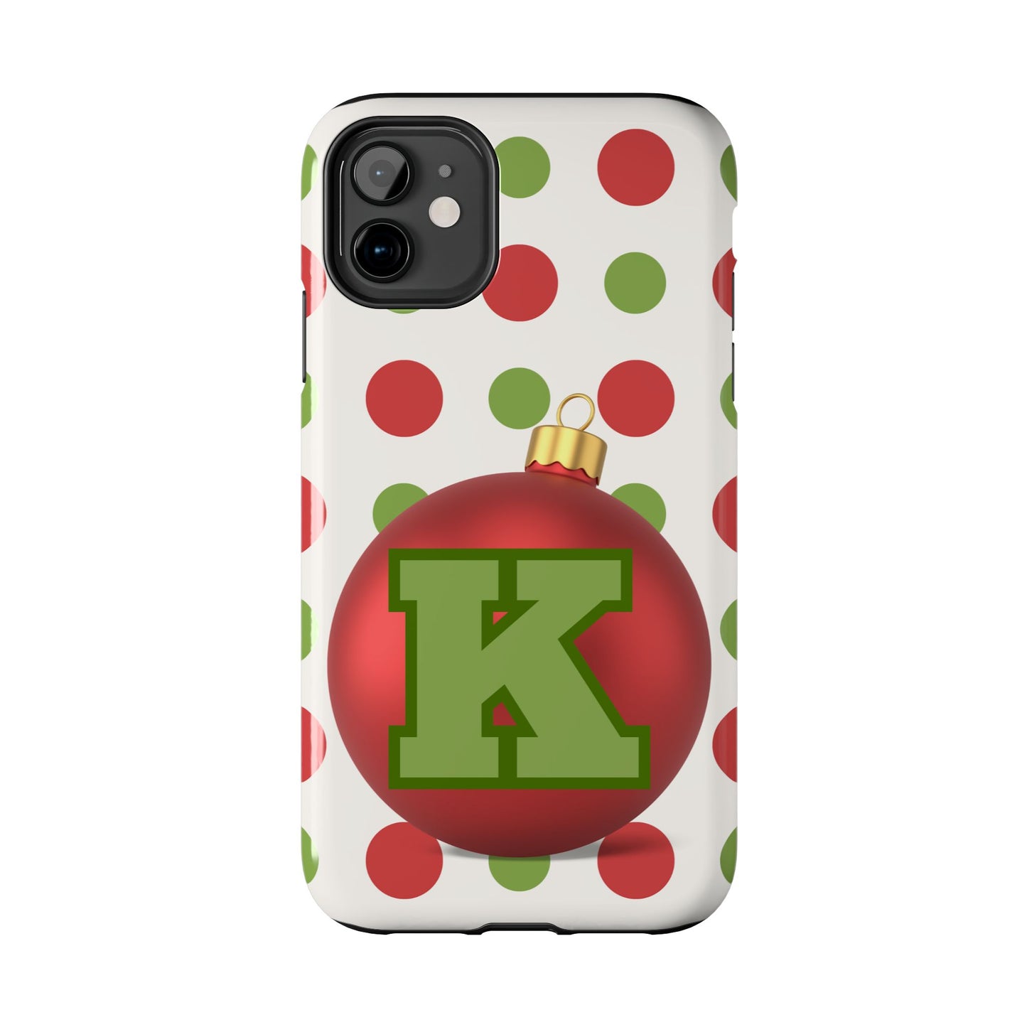 Personalized Holiday Tough Phone Case - Festive Ornament Design