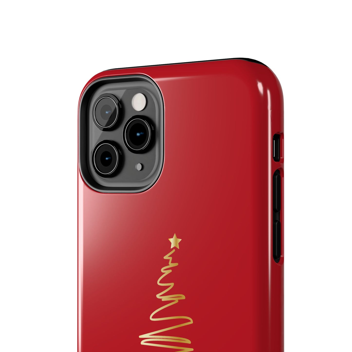 Personalized Christmas Phone Case - Red and Gold