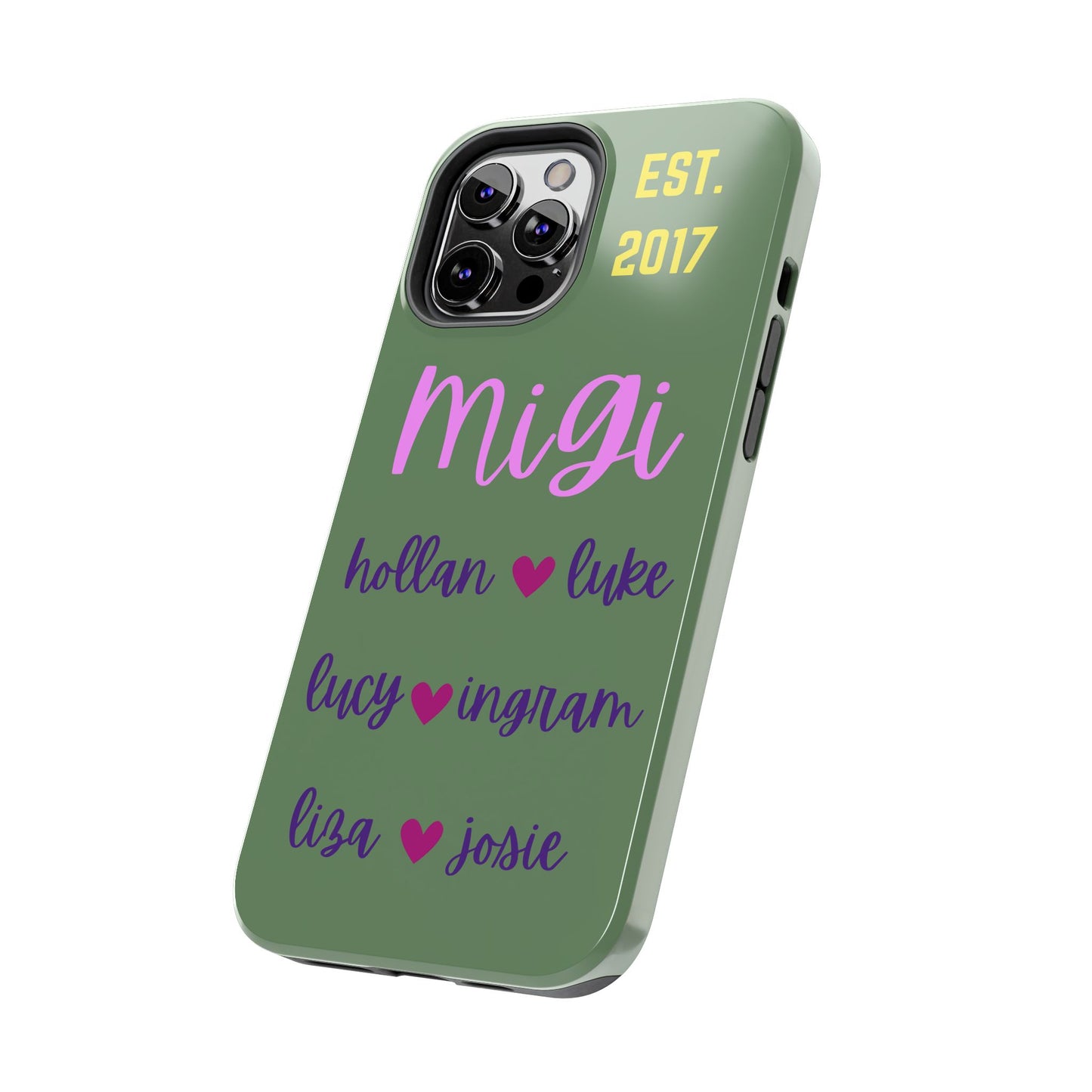 Personalized Tough Phone Case with Custom Names | EST. 2017