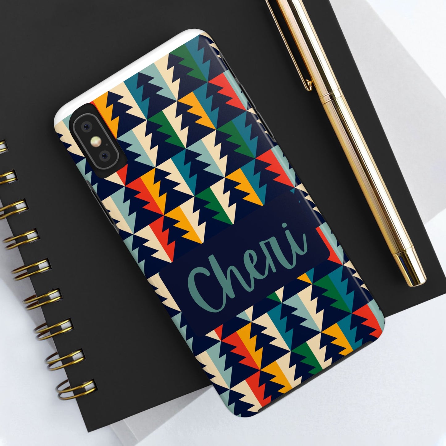 Personalized Tough Phone Case with Colorful Tree Design - Durable & Stylish