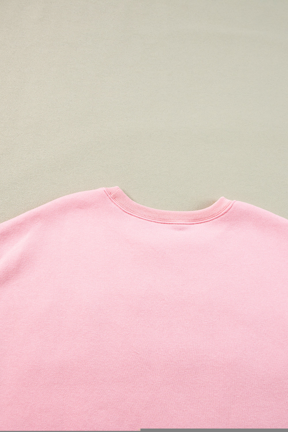 Pink LOVER Puff Print Drop Shoulder Pullover Sweatshirt