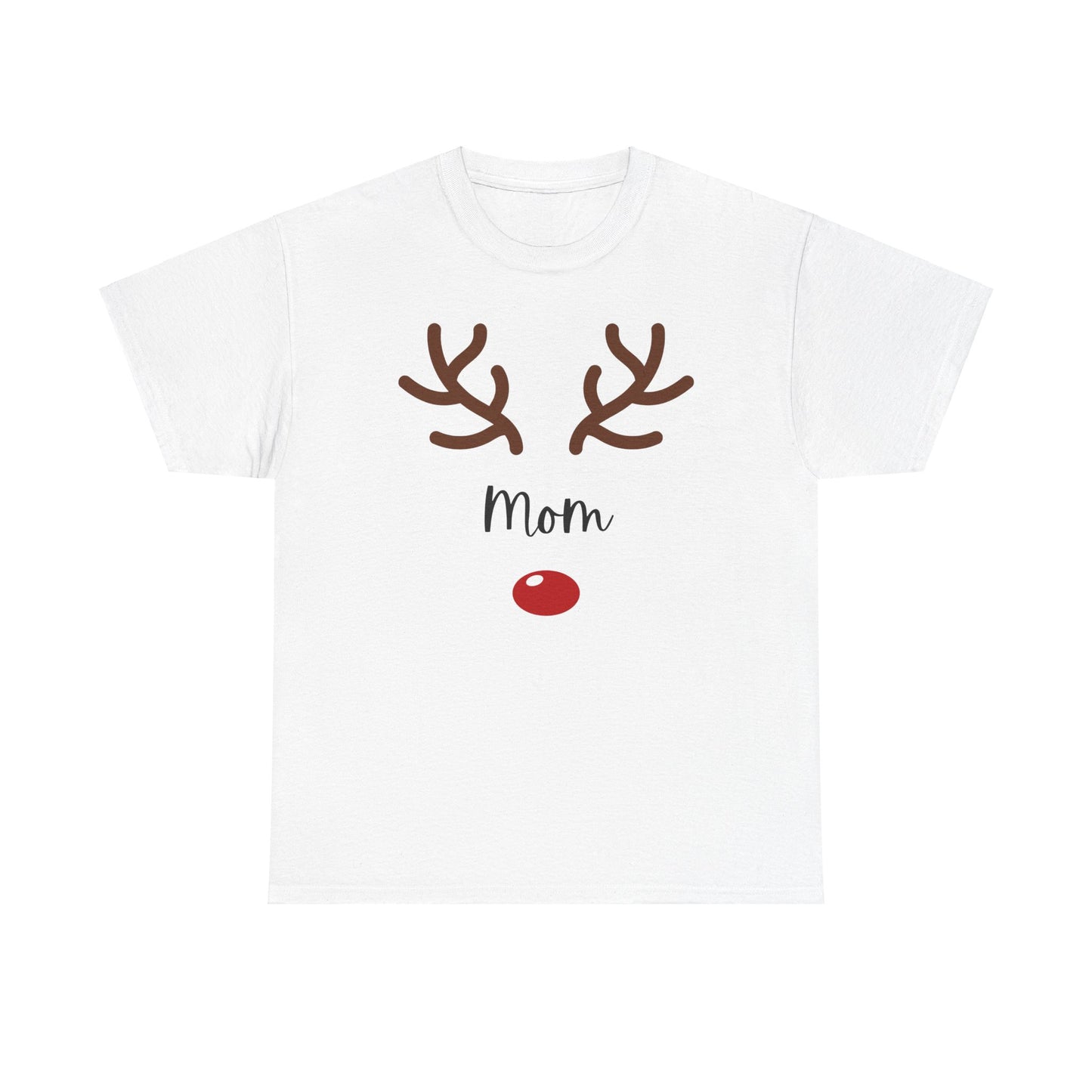 Christmas Mom Tee, Funny Holiday Shirt, Cute Gift for Mothers, Winter Outfit, Christmas Party Top, Reindeer Design Tee