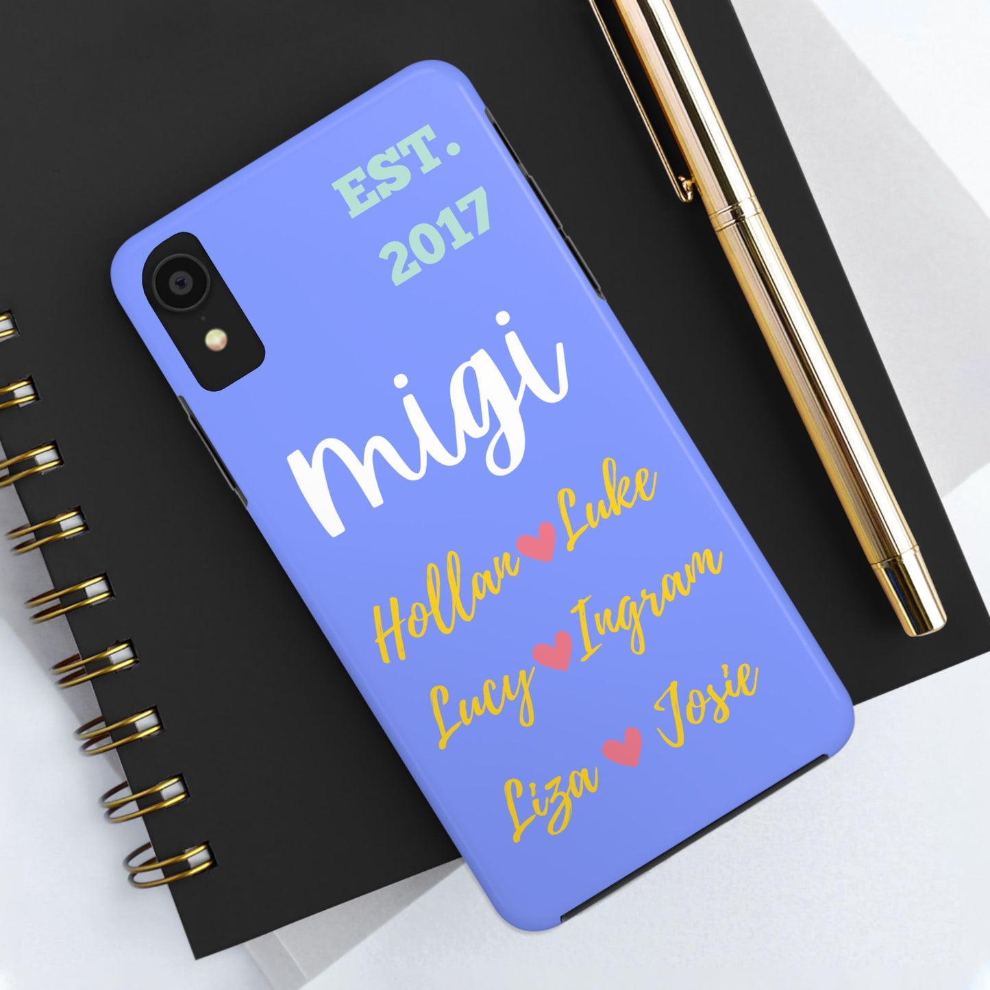 Personalized Tough Phone Case - EST. 2017 with Custom Names