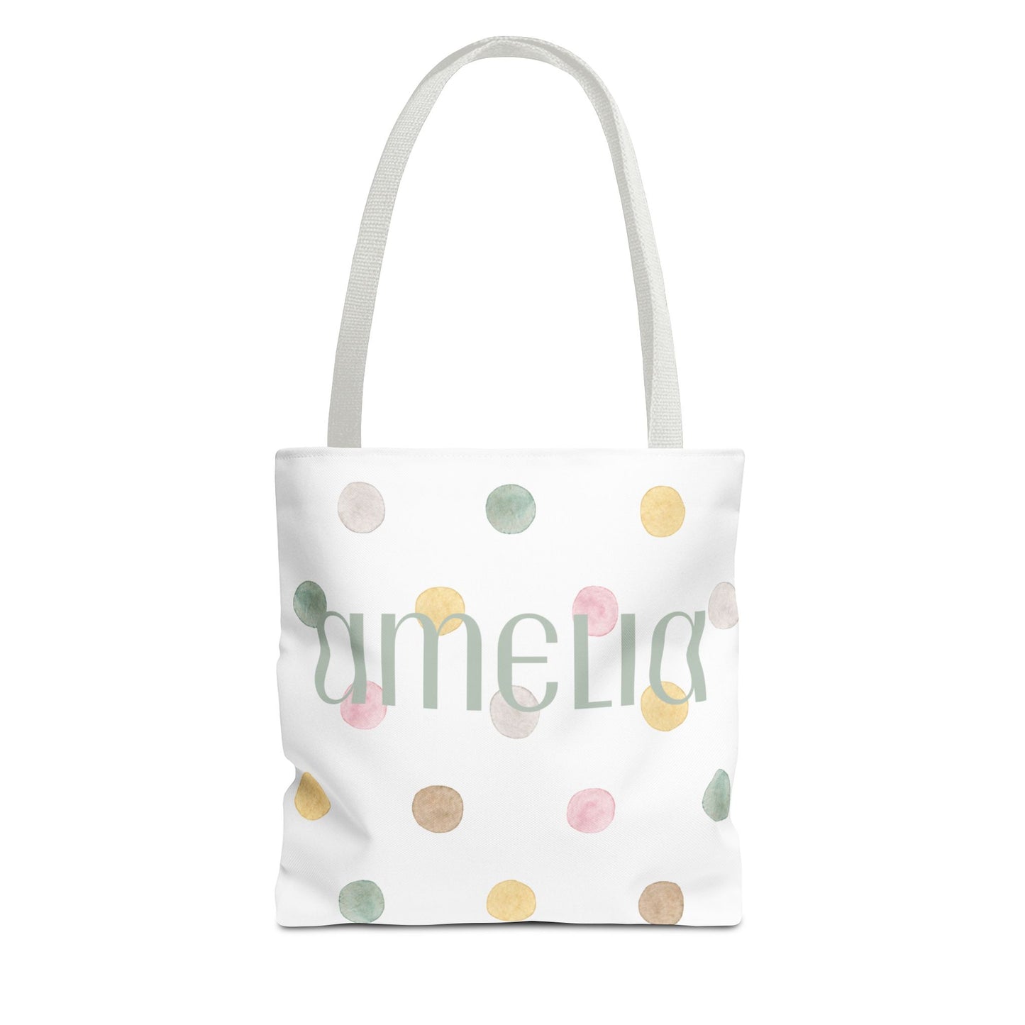 Personalized Polka Dot Tote Bag - Custom Name Bag for Everyday Use