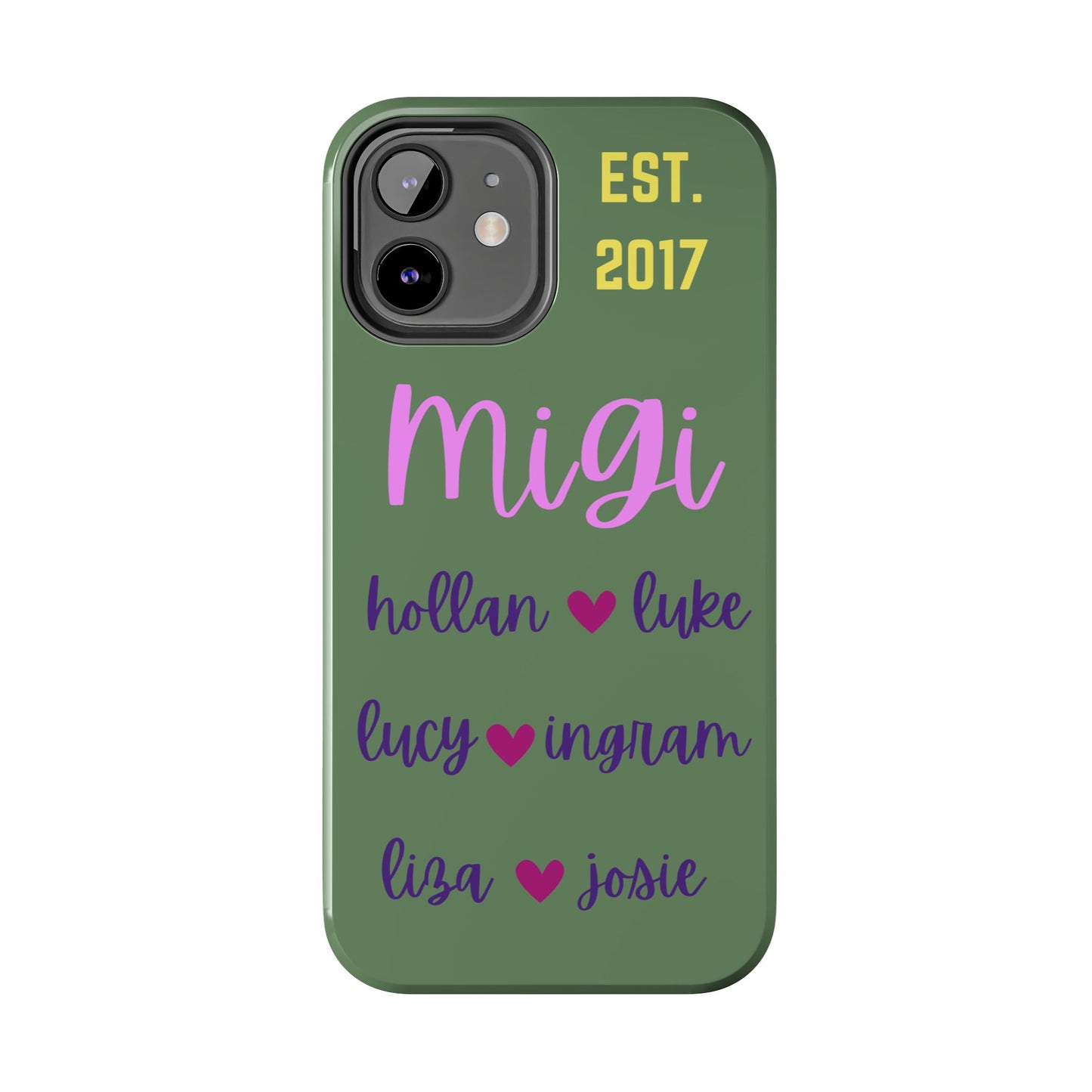 Personalized Tough Phone Case with Custom Names | EST. 2017