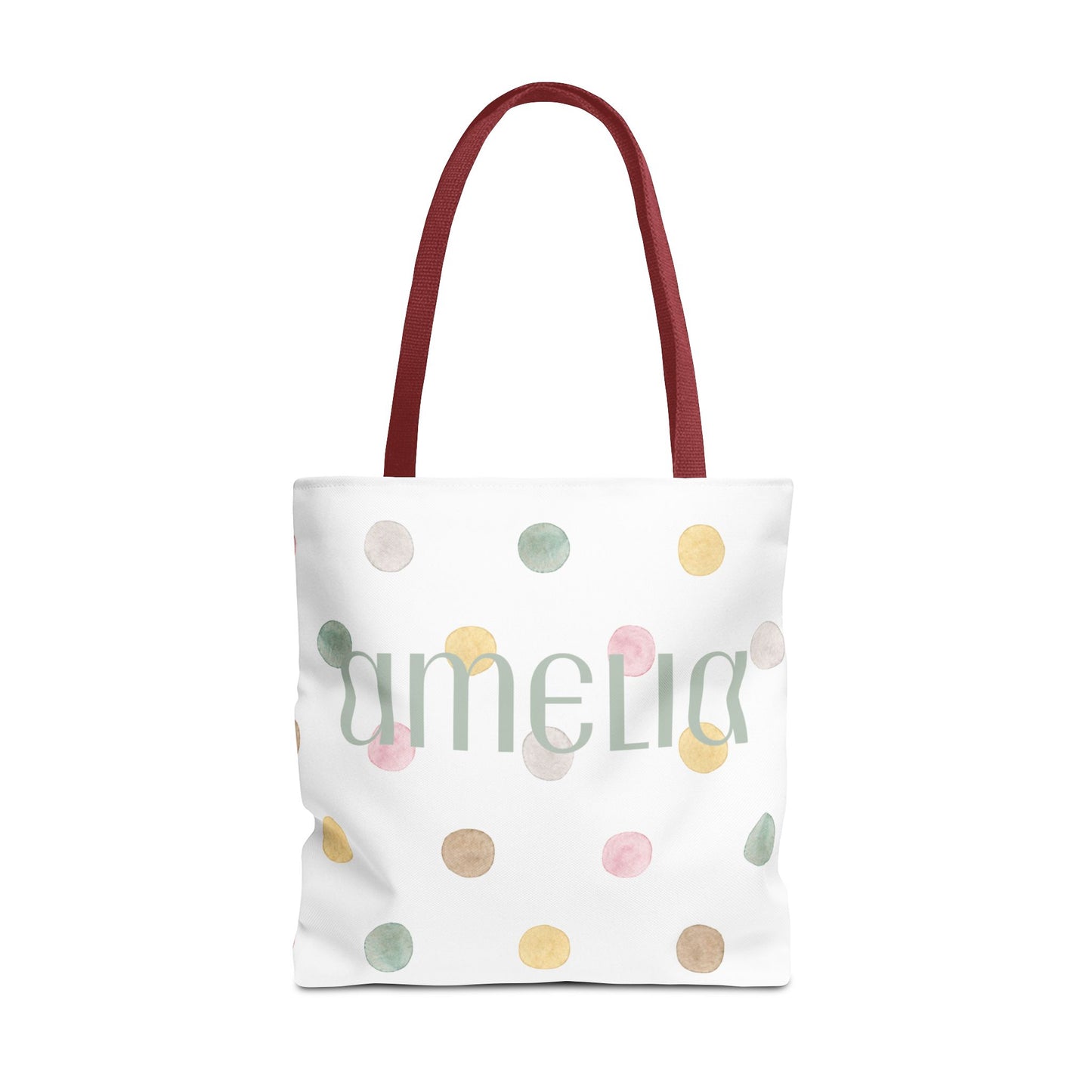 Personalized Polka Dot Tote Bag - Custom Name Bag for Everyday Use