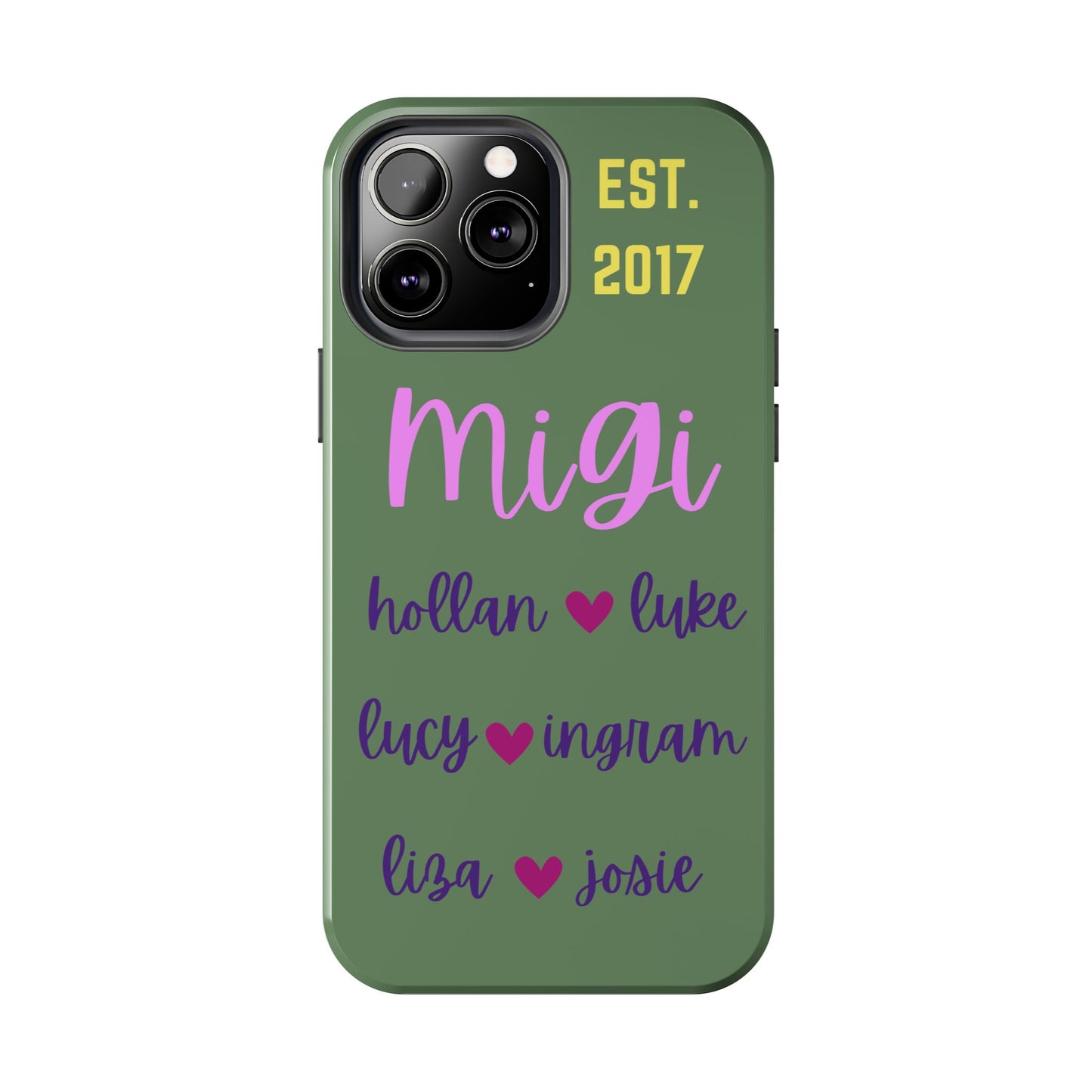 Personalized Tough Phone Case with Custom Names | EST. 2017