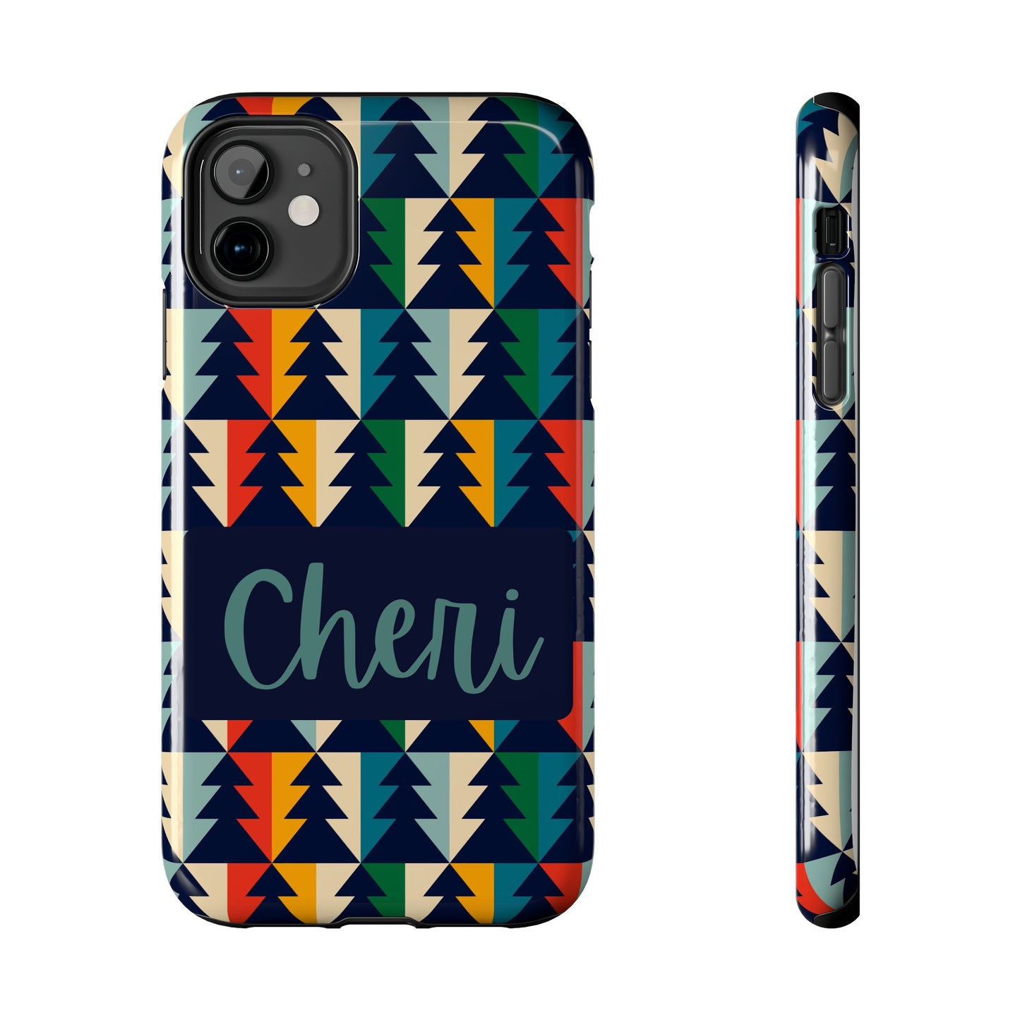 Personalized Tough Phone Case with Colorful Tree Design - Durable & Stylish