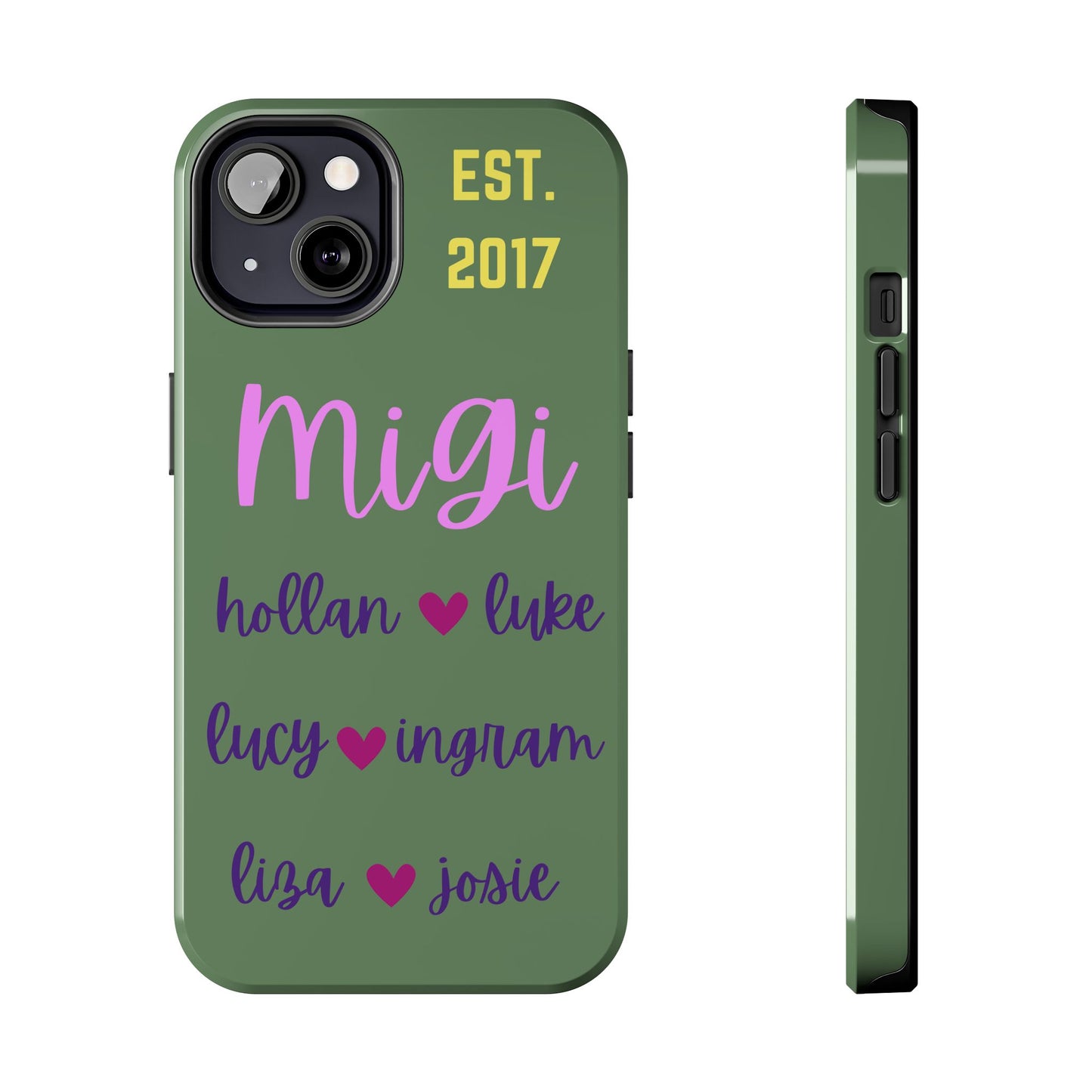 Personalized Tough Phone Case with Custom Names | EST. 2017