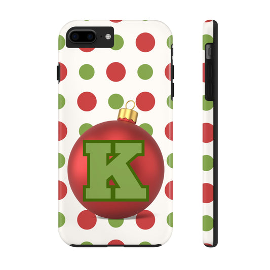 Personalized Holiday Tough Phone Case - Festive Ornament Design