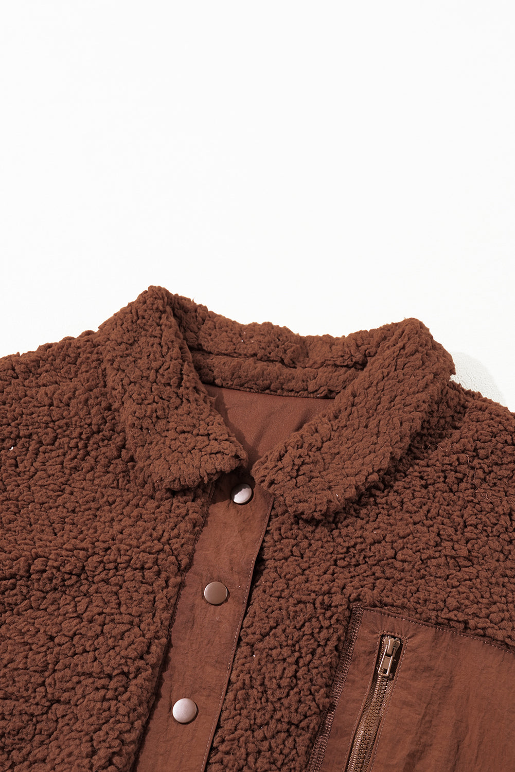 Red Clay Faux Shearling Teddy Bear Jacket