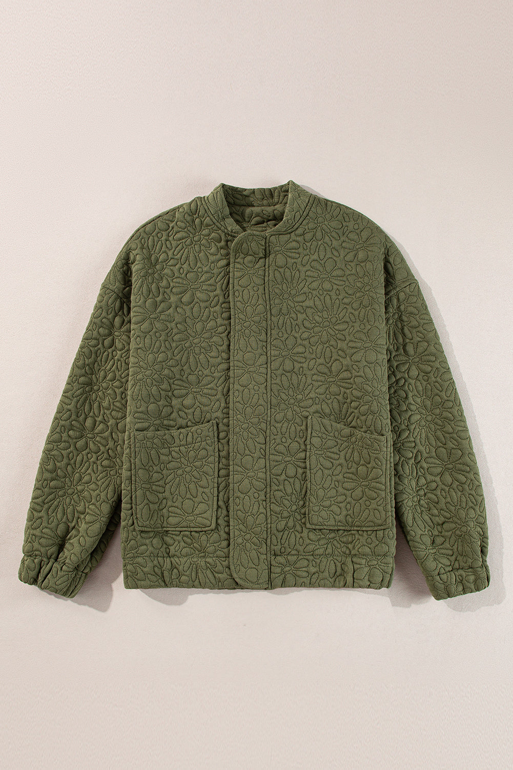 Jungle Green Floral Quilted Jacket