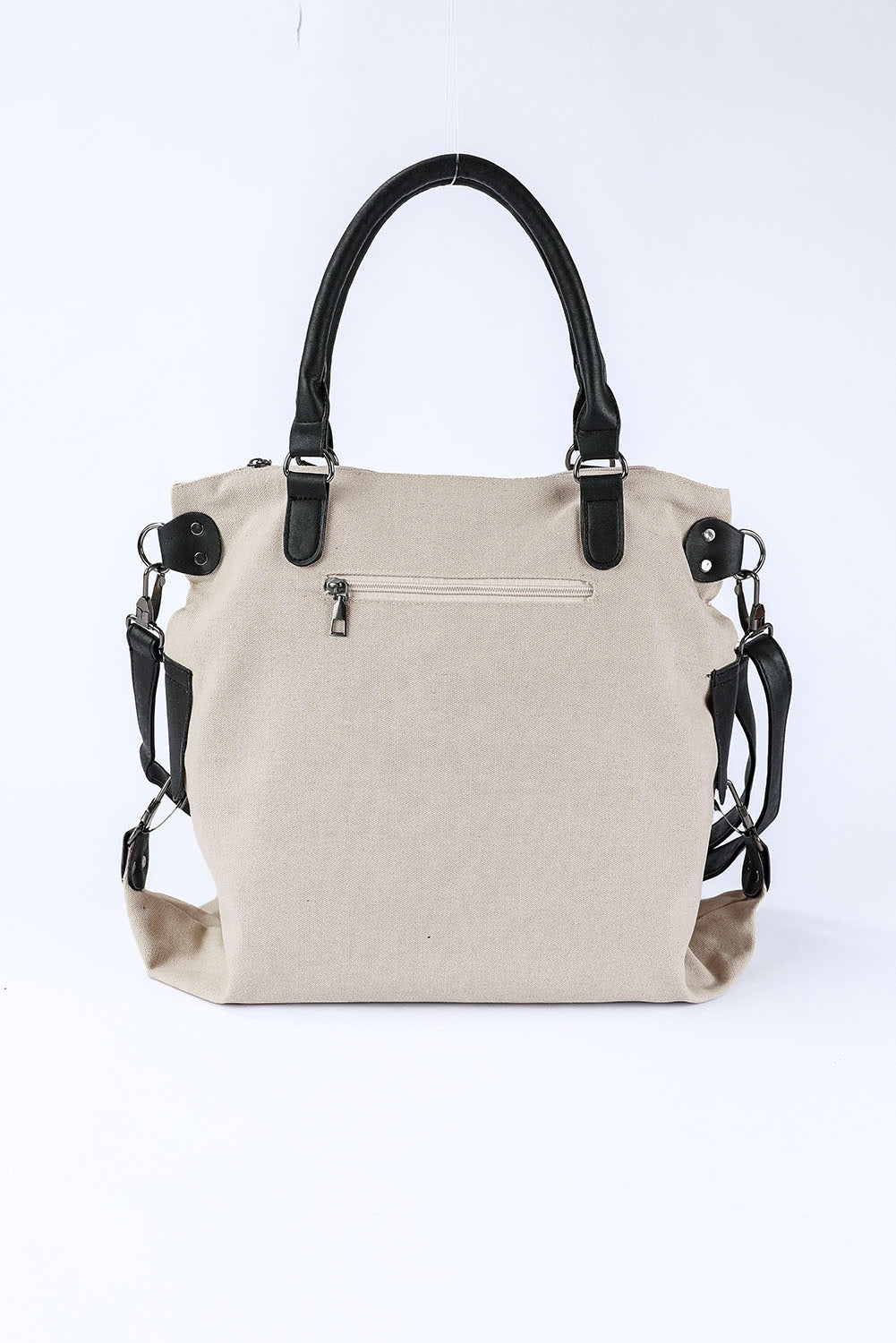 Beige Casual Five-pointed Star Canvas Tote Bag