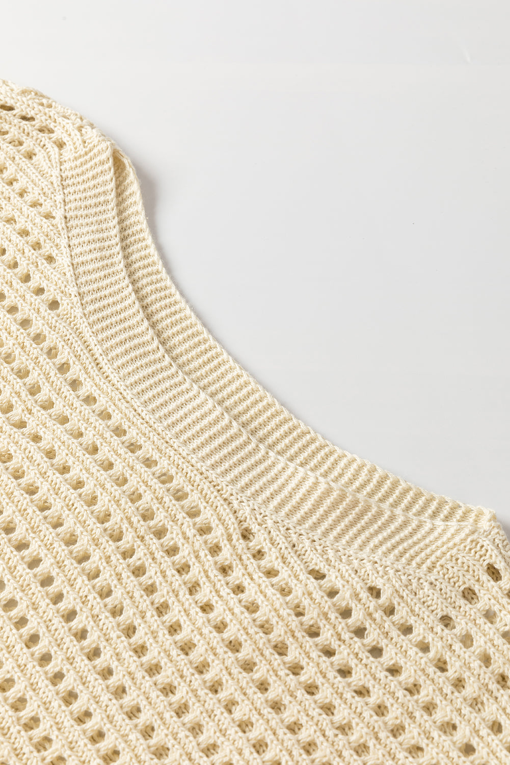 Apricot Open Knit Bracelet Sleeve Sweater