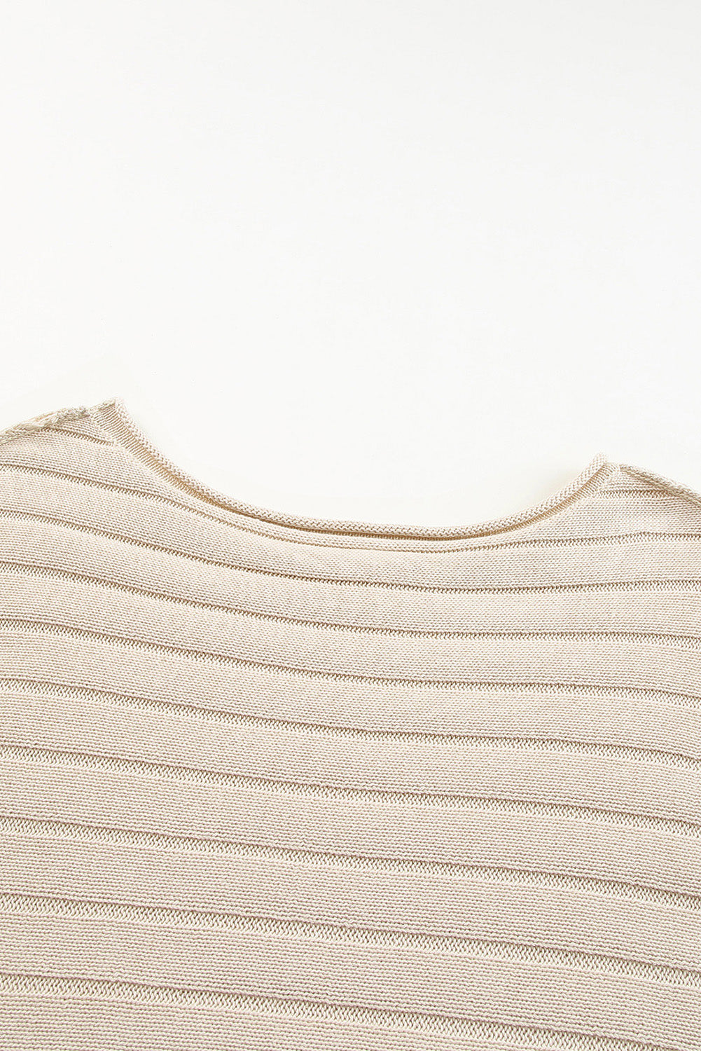 Apricot Exposed Seam Ribbed Knit Dolman Sweater