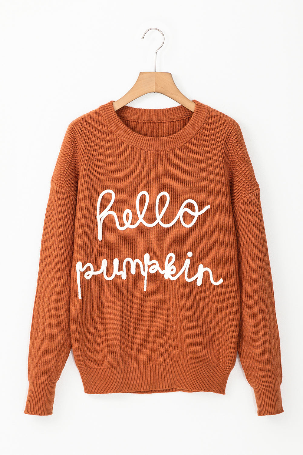 White Hello Pumpkin Graphic Sweater